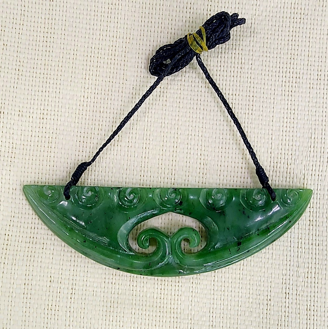 New Zealand Pounamu Double Koru Breast Plate Necklace - DWDDTZO Greenstone?Jewellery 