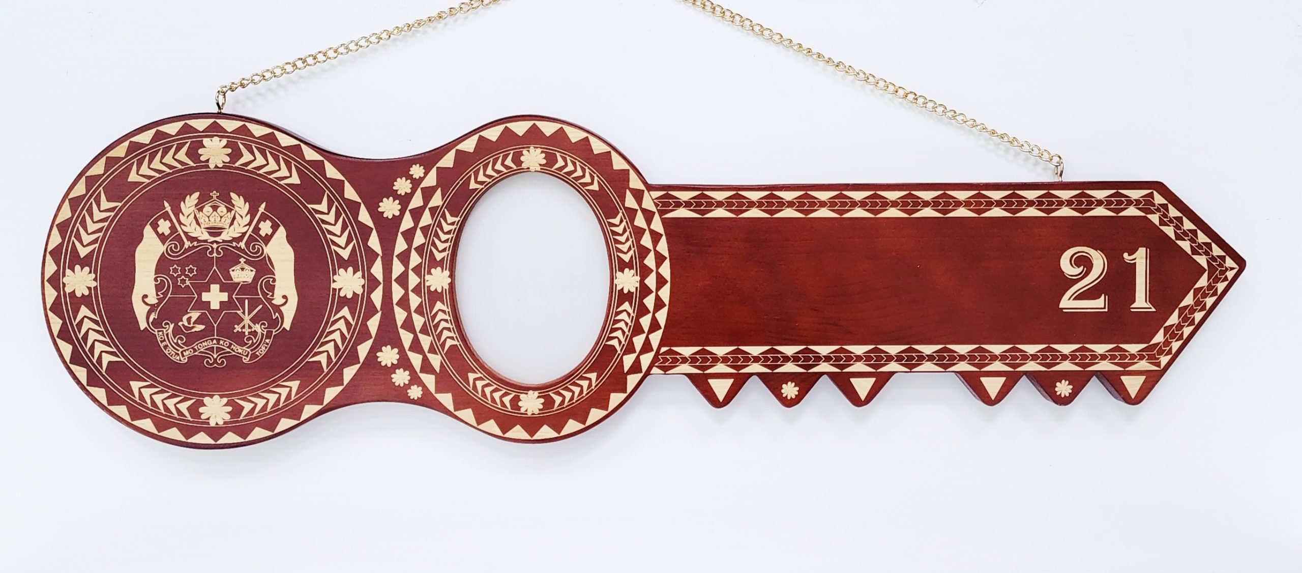 Island Design Wooden Birthday Key with "Tongan Sila" & "21" Laser Engraved – SJ2106DB 21st Keys Island Design Wooden Birthday Key with "Tongan Sila" & "21" Laser Engraved – SJ2106DB 21st Keys