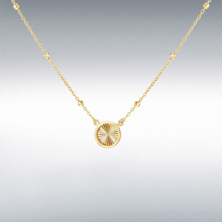 9ct Yellow Gold Rainbow Circle Adjustable Trace and Ball Necklace – 43cm to 46cm Seiko 