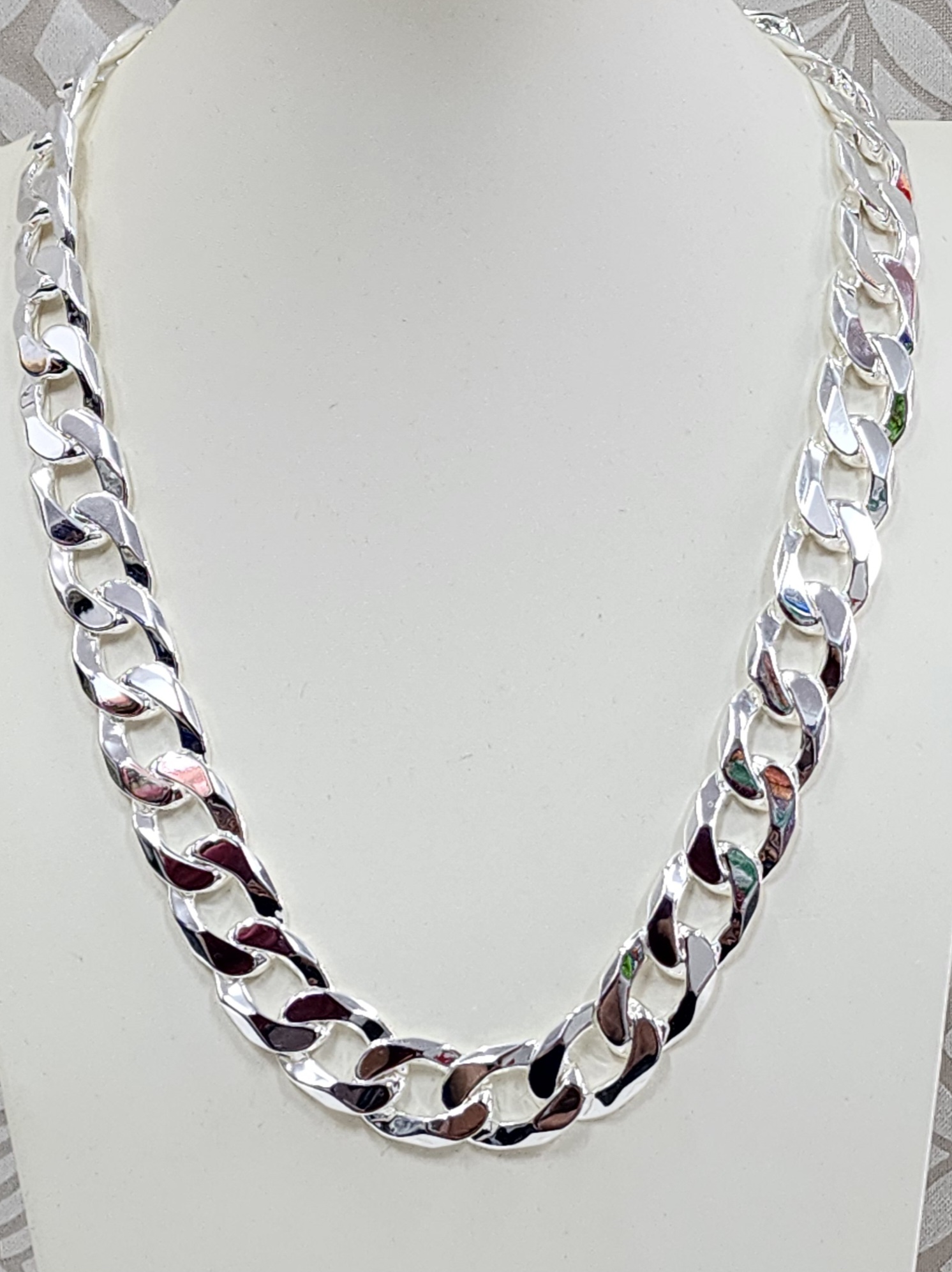 Sterling Silver CU450 Cuban Link Chain 17.30mm, Custom Parrot Clasp (High Polish) - SSCU450 Sterling Silver Chains 