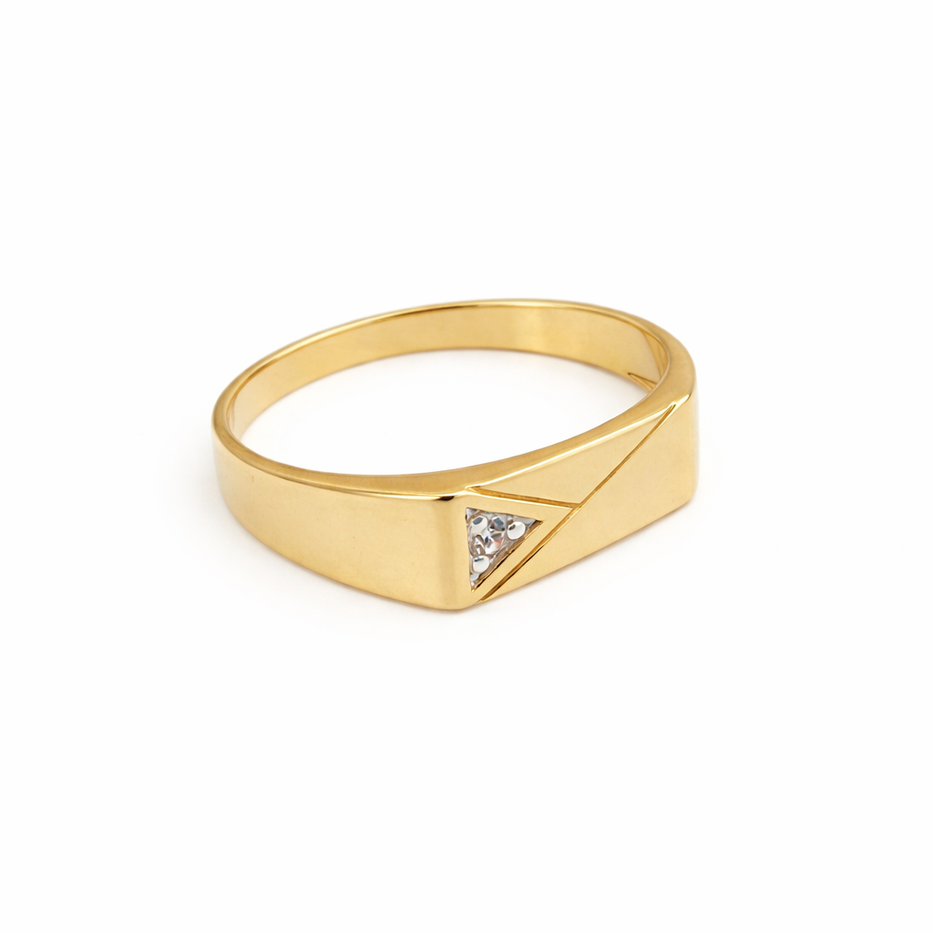 9ct Yellow Gold Gents Diamond Signet Ring (0.03ct), 6.40 x 13.90mm - 9YGD9472 Gold Rings 9ct Yellow Gold Gents Diamond Signet Ring (0.03ct), 6.40 x 13.90mm - 9YGD9472 Gold Rings