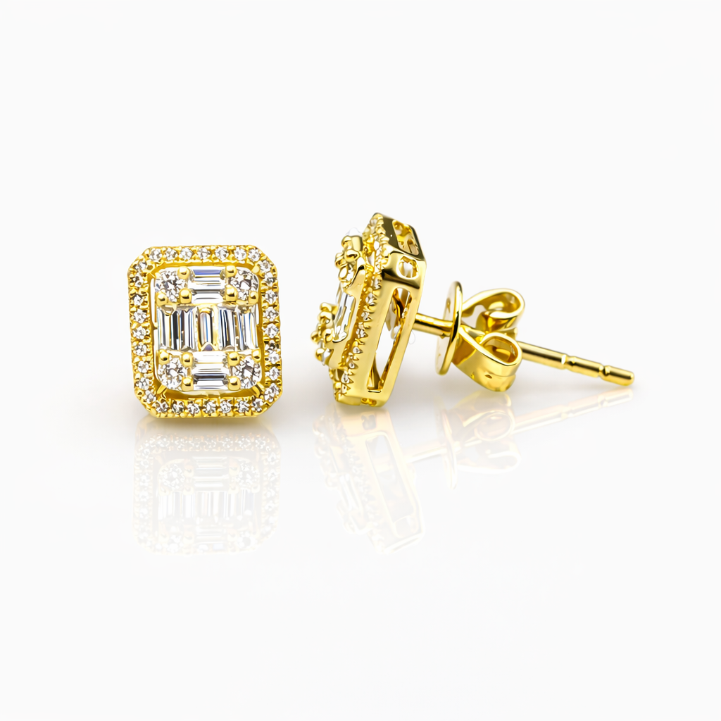18ct Yellow Gold Radiant Halo Diamond Stud Earrings 0.28ct - 18KR35808EAL Gold Rings 18ct Yellow Gold Radiant Halo Diamond Stud Earrings 0.28ct - 18KR35808EAL Gold Rings