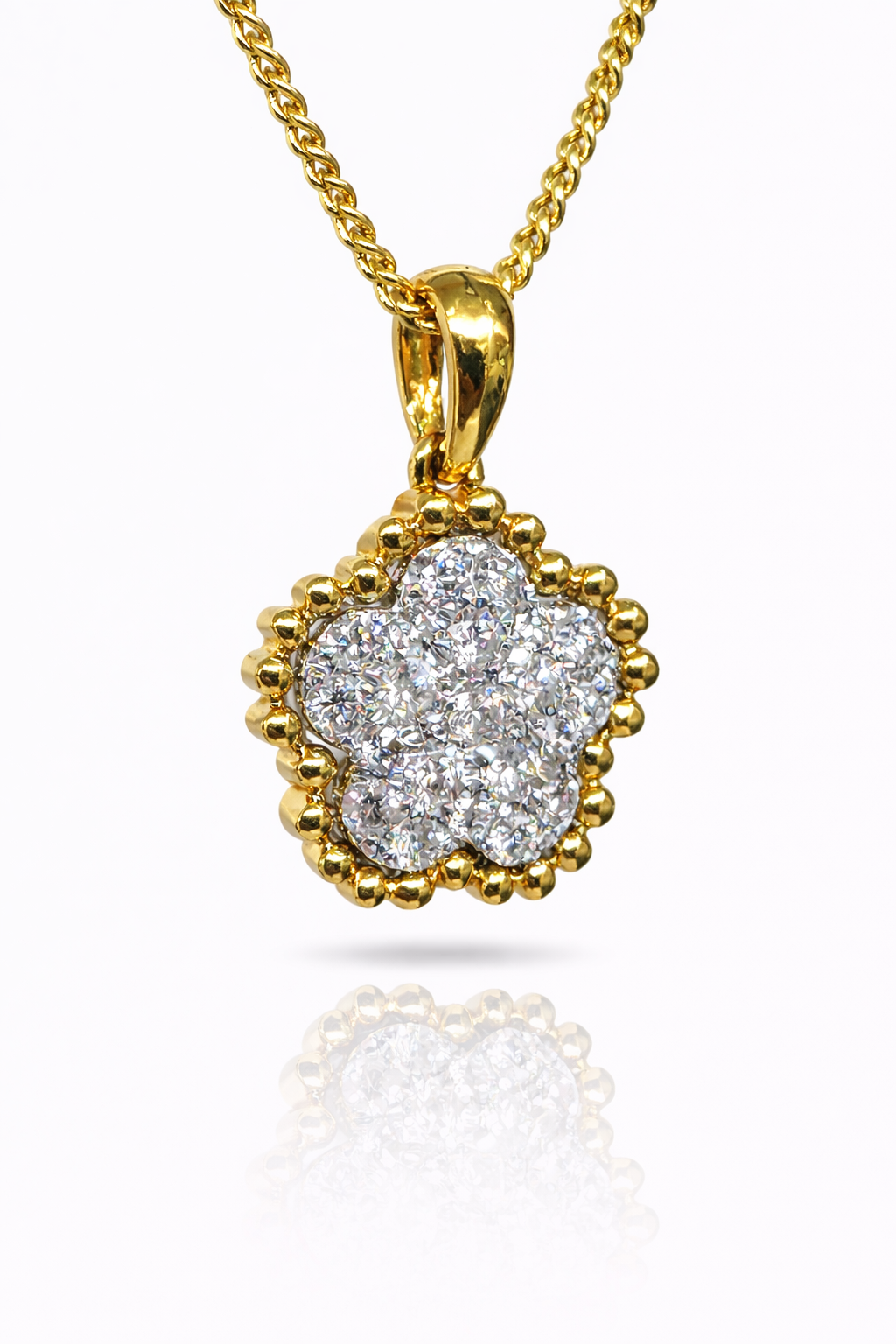 18ct Yellow Gold Clover Cluster Diamond Pendant (0.28ct TDW) - 18KR45199PL Gold Rings 