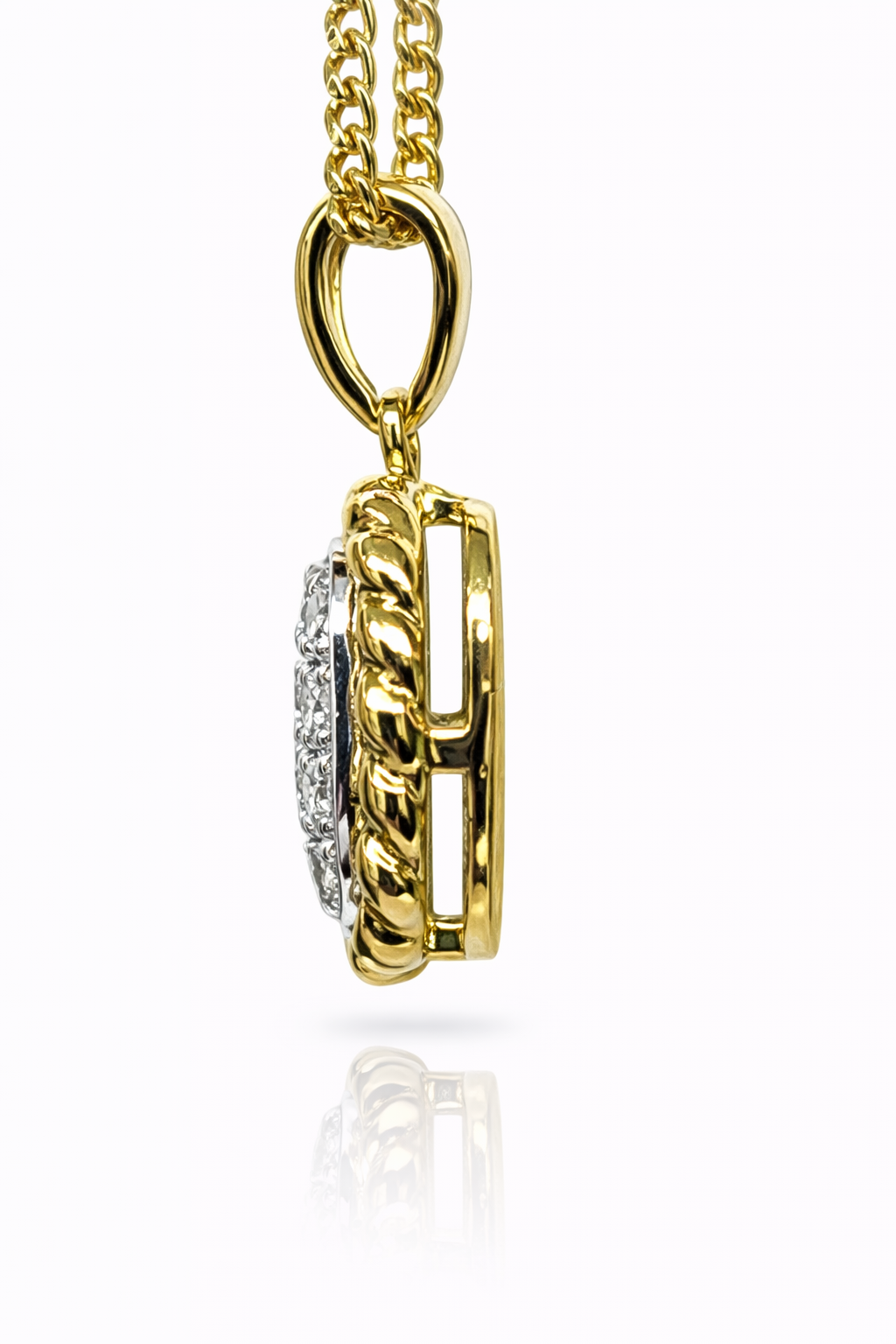 18ct Yellow Gold 0.18ct Natural Diamond Cushion Halo Pendant - 18KR45196PL Gold Rings 18ct Yellow Gold 0.18ct Natural Diamond Cushion Halo Pendant - 18KR45196PL Gold Rings