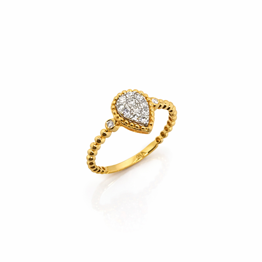18ct Yellow Gold Teardrop Diamond Ring 0.174ct Natural Diamonds - 18KR45198L Gold Rings 18ct Yellow Gold Teardrop Diamond Ring 0.174ct Natural Diamonds - 18KR45198L Gold Rings